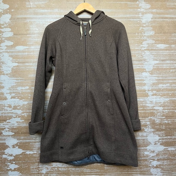 Outdoor Research Salida Full Zip Long Line Jacket Hiking Work Out Brown Womens L - Picture 1 of 4